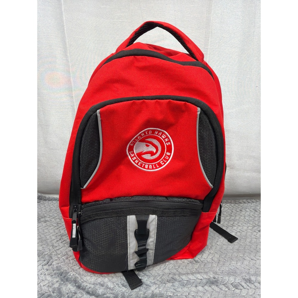 Atlanta Hawks Basketball Club NBA Backpack Red Black Padded Straps Laptop Sleeve